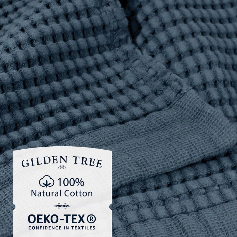 GILDEN TREE Waffle Bath Sheet Quick Dry Towel, Thin Luxury Bath Towels, 40x80 Large Bath Towels 2 Pack Bath Sheets, Modern Style (Midnight Blue) - Image 2
